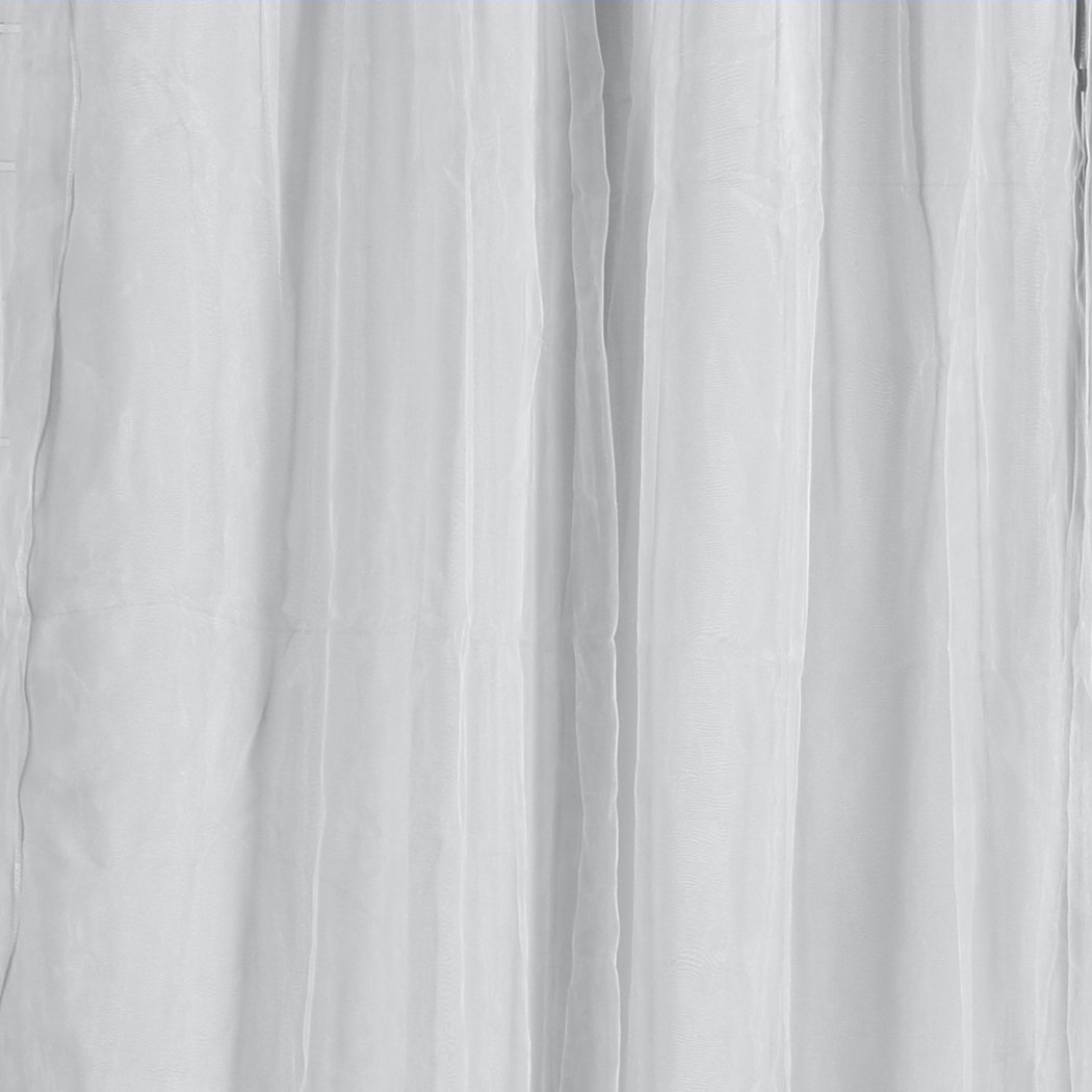 Two elegant blockout curtain panels with gauze, showcasing a rich texture and grommet top for easy hanging.