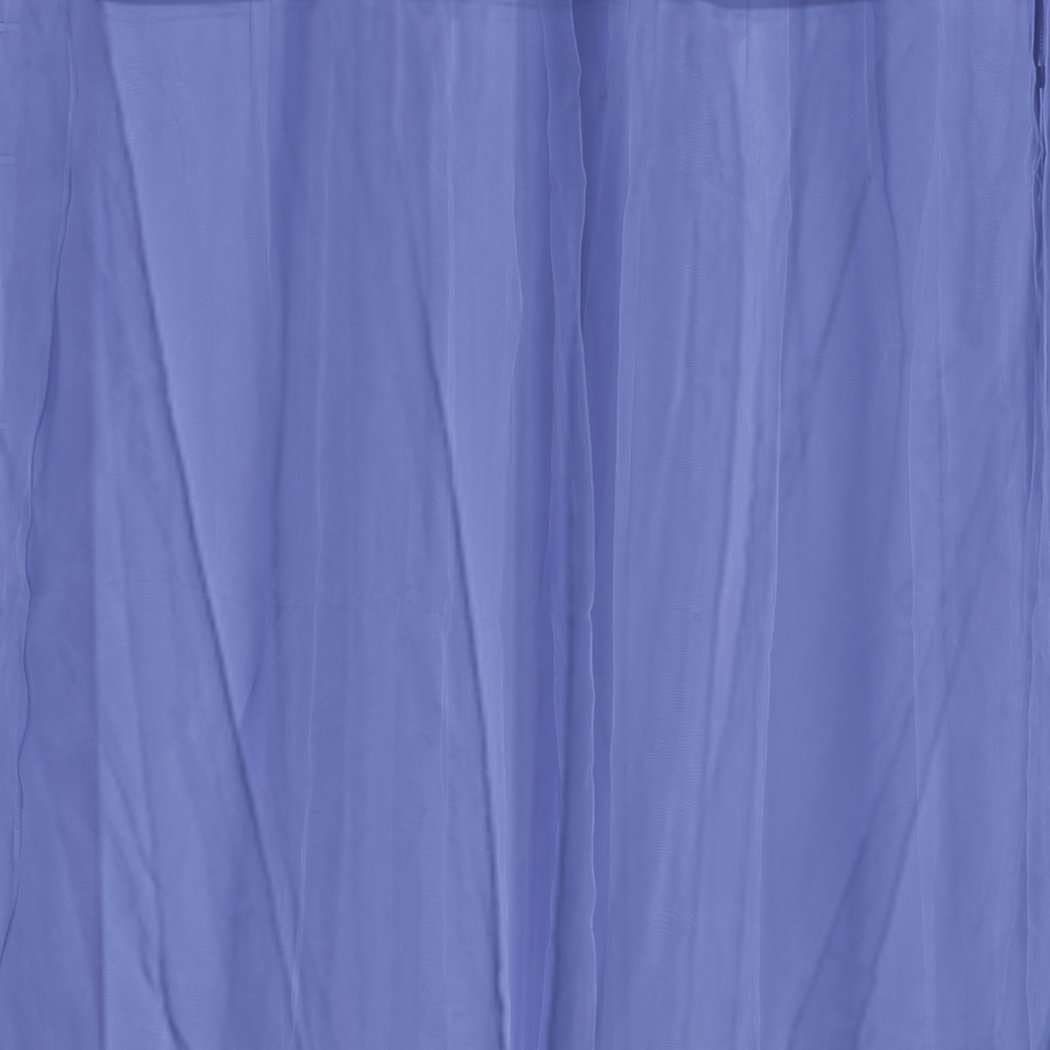 Two elegant blockout curtain panels with gauze, showcasing a 3-layer design for effective room darkening.