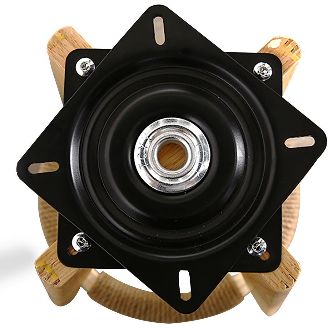 Two stylish Levede Fabric Swivel Bar Stools in sage color, showcasing their comfortable design and solid wood construction.