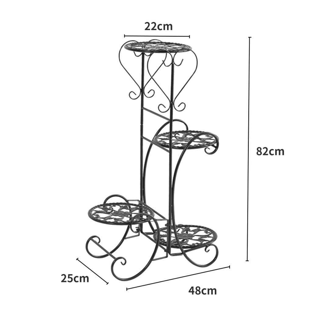 Levede Flower Shape Metal Plant Stand with two stands, showcasing a stylish design for indoor and outdoor plant display.