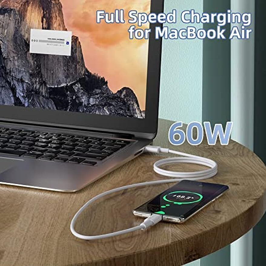 Three 6FT USB-C to USB-C cables designed for fast charging and data transfer, featuring durable nylon design and aluminum connectors.