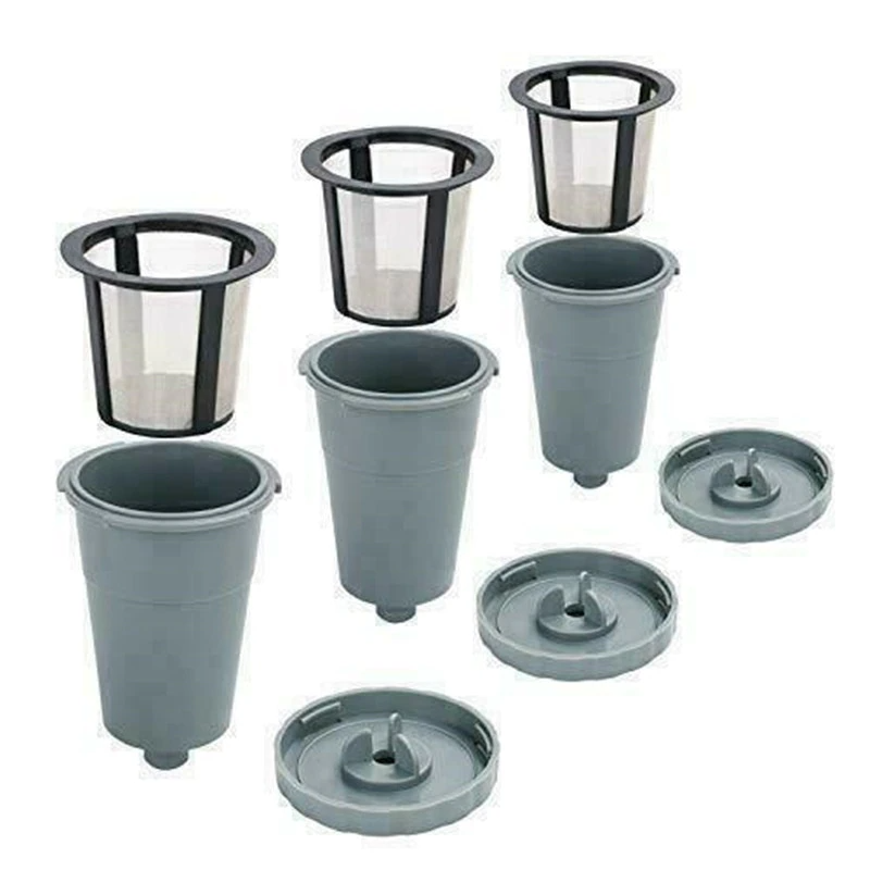 3 Pack My K-Cup Coffee Filter Reusable Replacement Refillable Holder for Keurig, made of stainless steel and BPA-free materials, designed for easy use and cleaning.