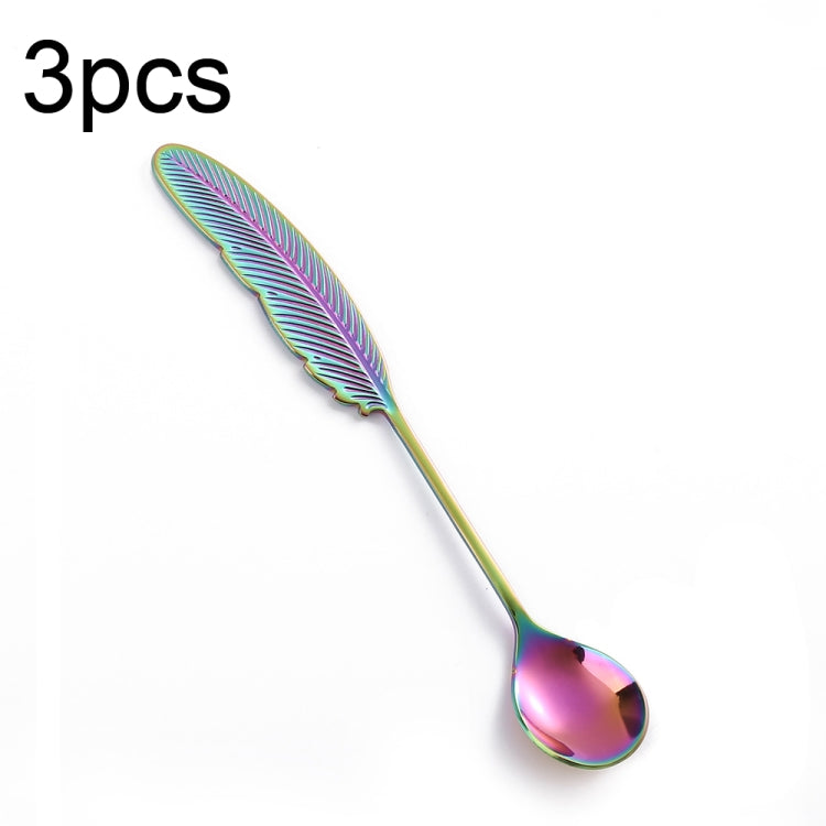304 Stainless Steel Feather Spoon and Fork set with elegant design, showcasing the delicate feather shape and polished finish.