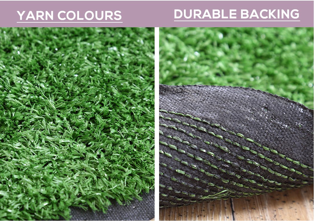30SQM Artificial Grass Lawn Flooring in lush olive green color, showcasing its realistic texture and thickness, perfect for outdoor spaces.