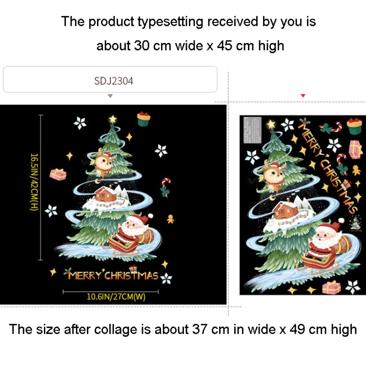 30x45cm Christmas static wall stickers featuring Santa Claus, snowman, and elk designs, perfect for window decoration.