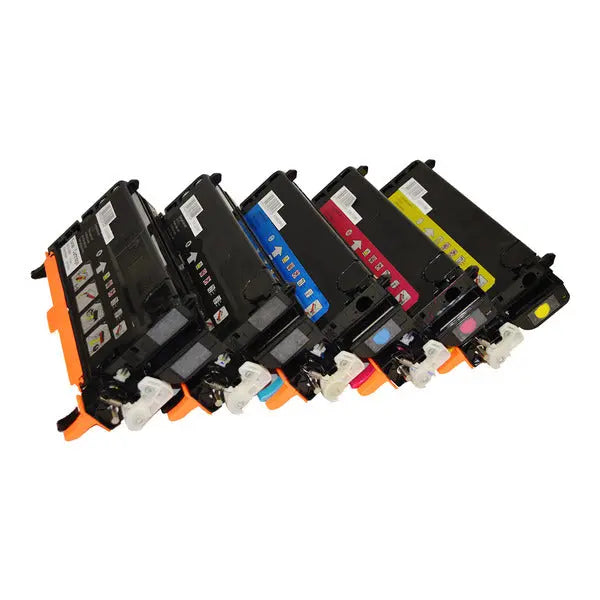 3130 Series Generic Toner Set including two black cartridges and one each of cyan, magenta, and yellow cartridges, designed for Dell printers.