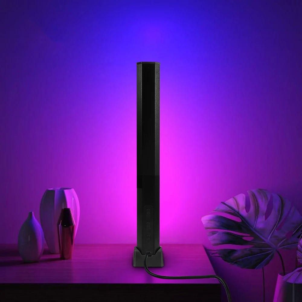 32 Bit Atmosphere Indoor Lighting LED Pickup Rhythm Lights showcasing vibrant RGB colors in a stylish black design.