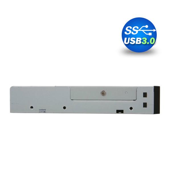 3.5" USB 3.0 All in One Internal Card Reader with black faceplate and cable.