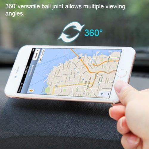 360 Degree Magnetic Car Dash Mount Holder for smartphones and tablets, showcasing its sleek design and strong magnetic grip.