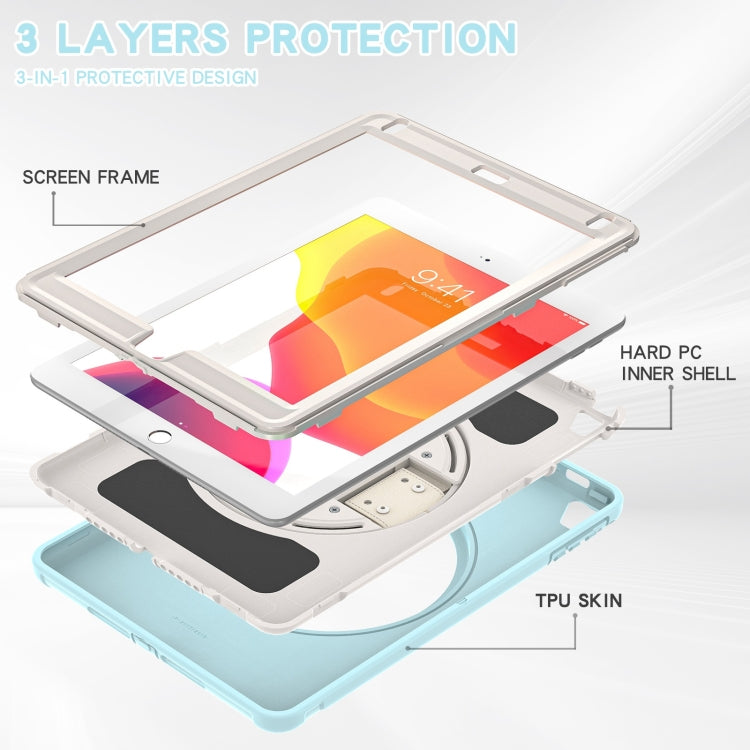 360 Degree Rotation PC and TPU Tablet Case for iPad 9.7, showcasing its protective features and design.