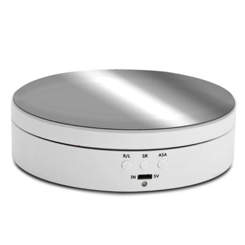 360° Electric Motorized Rotating Display Stand showcasing jewelry with adjustable speed and angles.