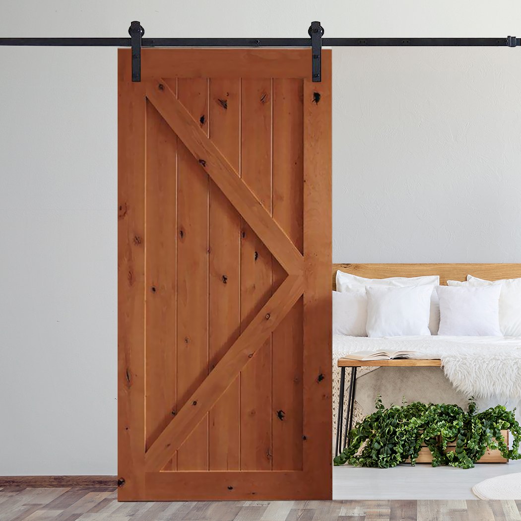 3.66M Antique Classic Style Double Sliding Barn Door Hardware Track featuring heavy-duty carbon steel construction and black powder-coated finish.