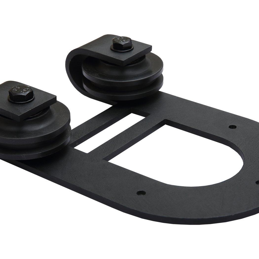 3.66M Antique Classic Style Single Sliding Barn Door Hardware Track featuring black powder-coated finish and smooth sliding mechanism.