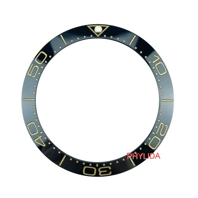 38mm Black Blue Ceramic Bezel Insert designed for SKX007 and SKX009 watches, showcasing a stylish black and blue color scheme.