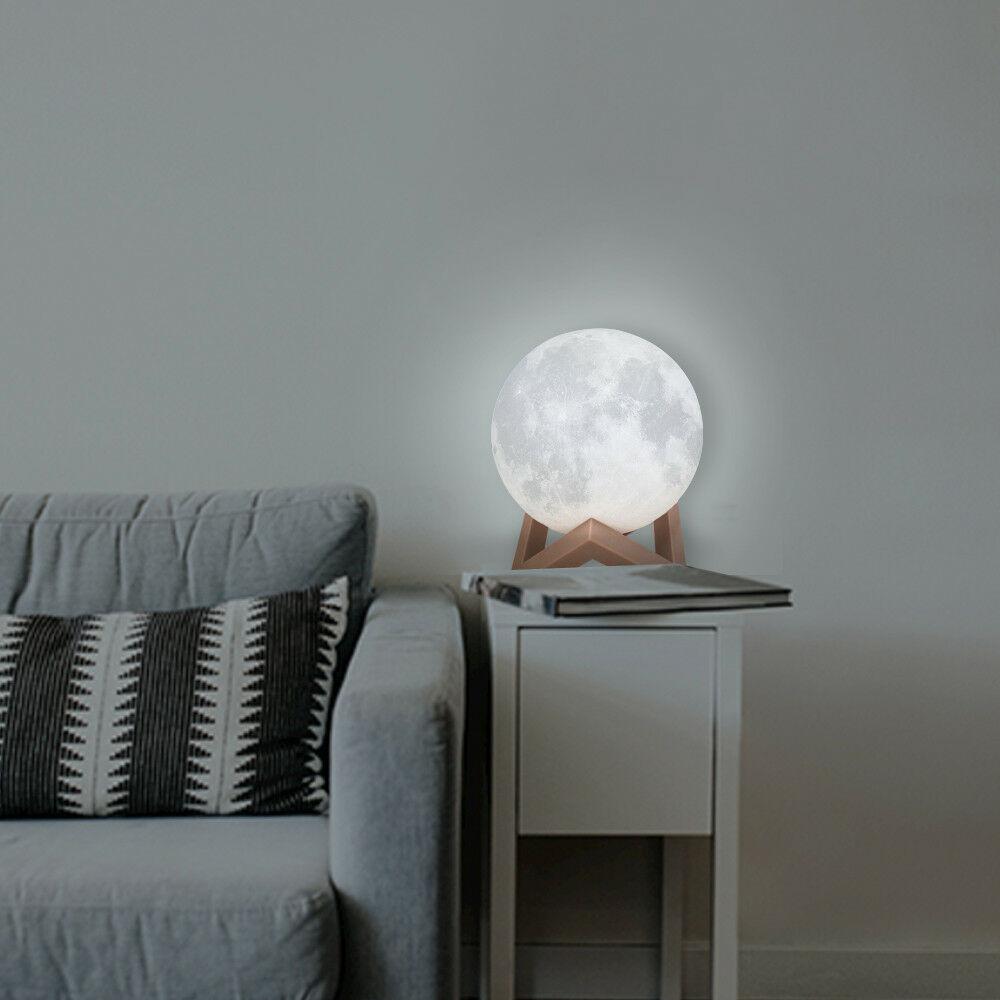 3D Magical Moon Lamp with USB LED Night Light, showcasing realistic moon texture and touch sensor control.