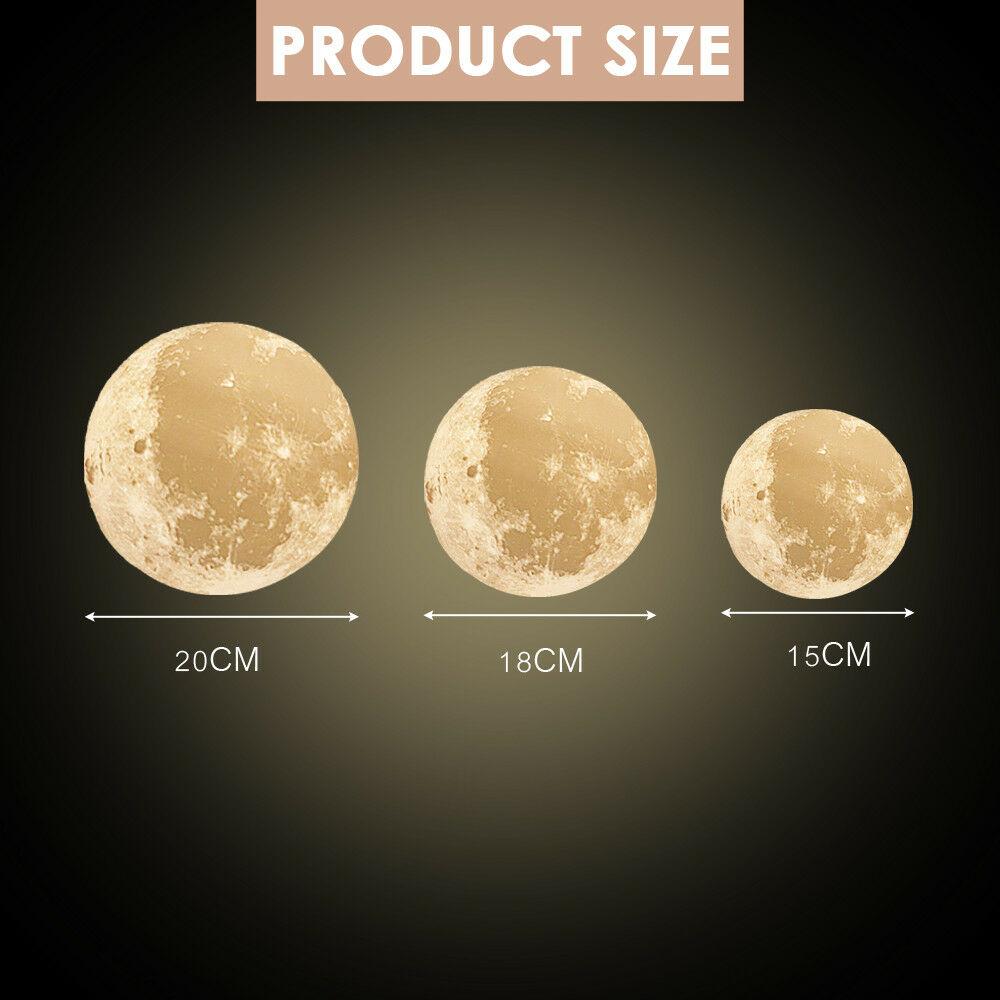 3D Magical Moon Lamp with USB LED Night Light, showcasing realistic moon texture and touch sensor control.