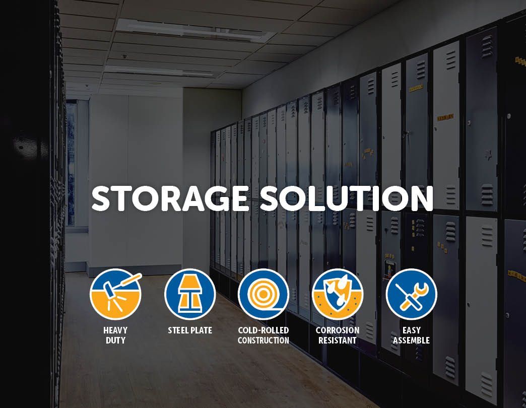 A grey 3-Digit Combination Lock 2-Door Vertical Locker, showcasing its sturdy steel construction and secure locking mechanism.