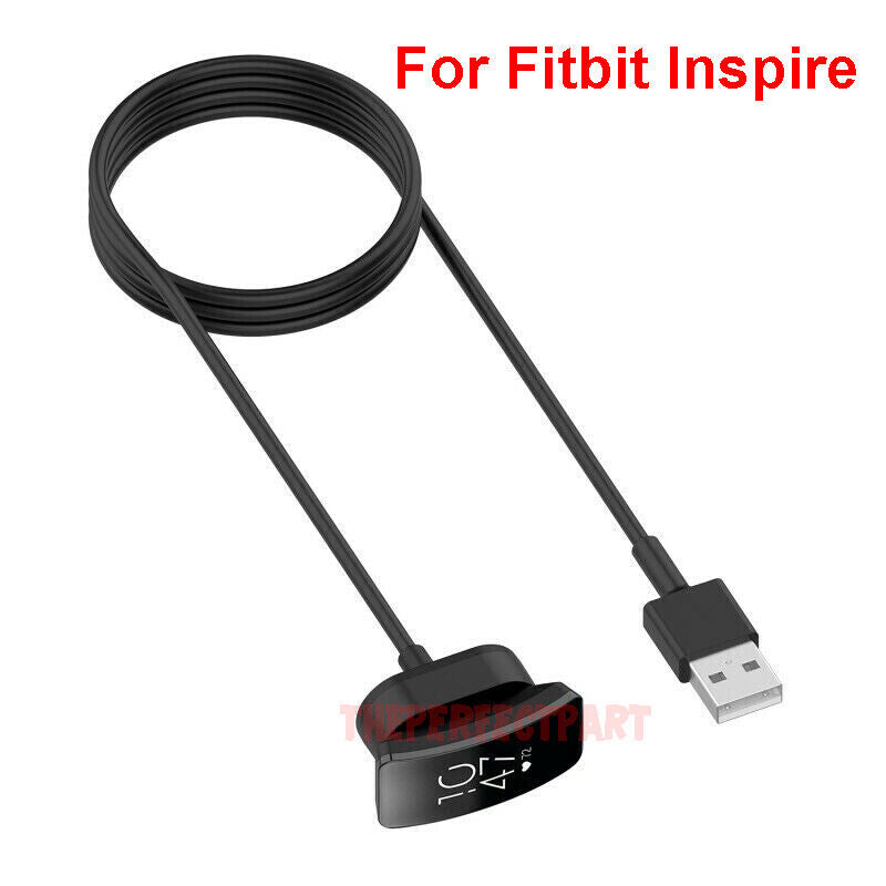 3.3FT USB Charging Cable Charger Cradle Base designed for Fitbit Inspire HR smartwatch, showcasing its durable construction and compatibility.