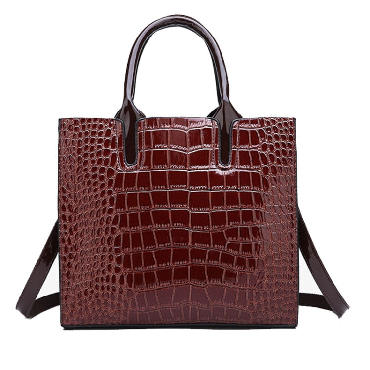3-in-1 Women Handbag featuring a crocodile pattern, adjustable shoulder strap, and spacious interior for everyday essentials.