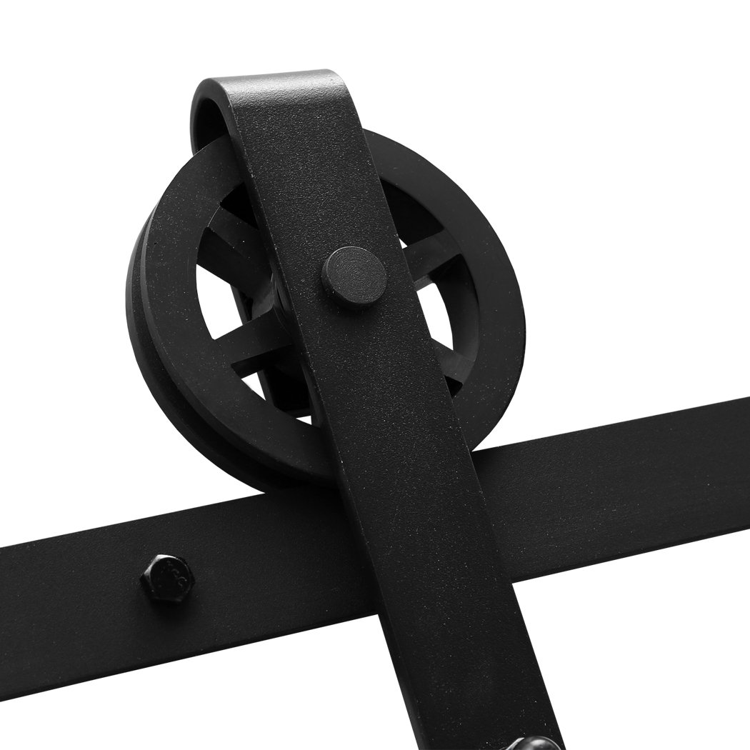 3M Antique Classic Style Single Sliding Barn Door Hardware Track featuring heavy-duty carbon steel construction and smooth nylon wheels.