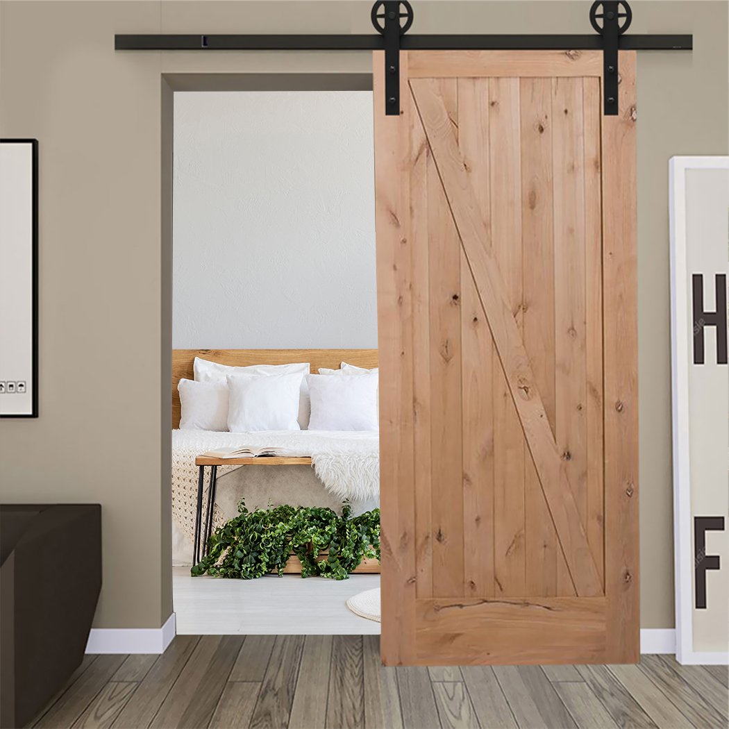 3M Antique Classic Style Single Sliding Barn Door Hardware Track featuring heavy-duty carbon steel construction and smooth nylon wheels.