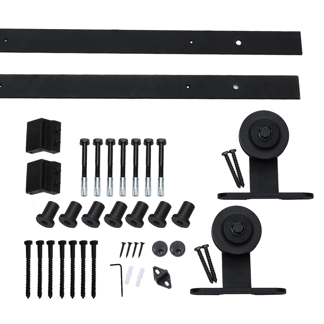 3M Antique Classic Style Single Sliding Barn Door Hardware Track featuring heavy-duty carbon steel construction and minimalist design.