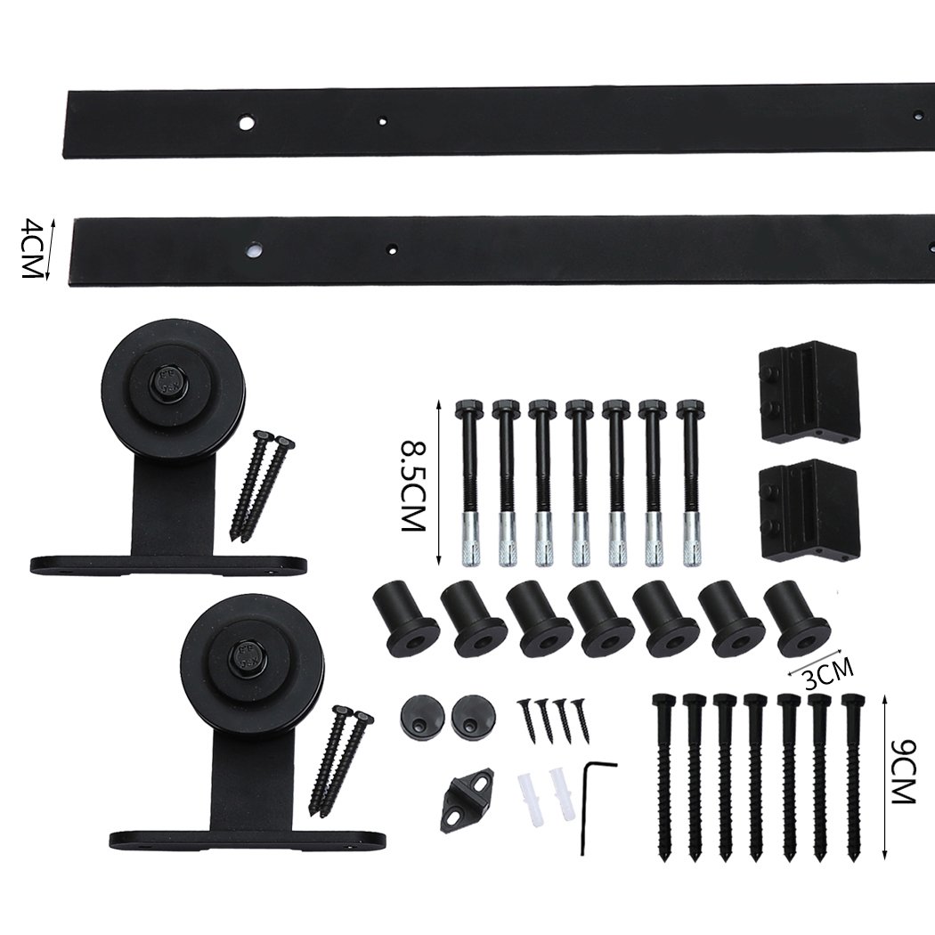 3M Antique Classic Style Single Sliding Barn Door Hardware Track featuring heavy-duty carbon steel construction and minimalist design.