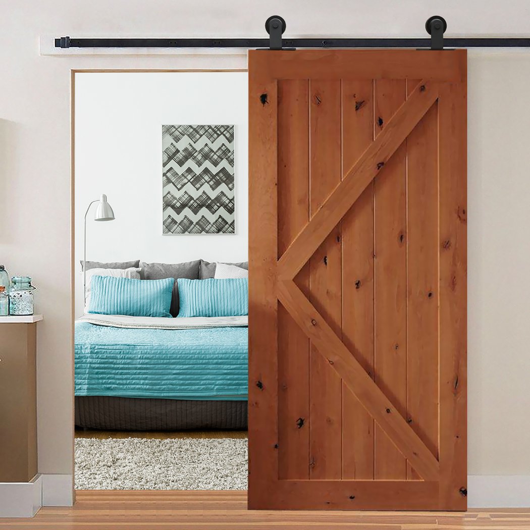 3M Antique Classic Style Single Sliding Barn Door Hardware Track featuring heavy-duty carbon steel construction and minimalist design.