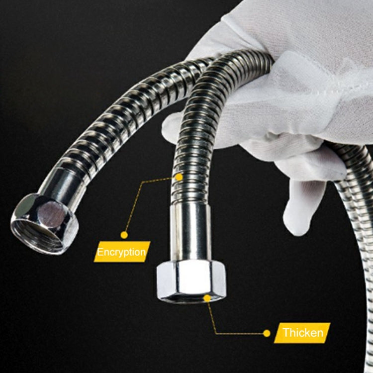 3m Flexible Stainless Steel Showerhead Hose Pipe with double interlock design and PVC inner pipe, showcasing its durability and flexibility.