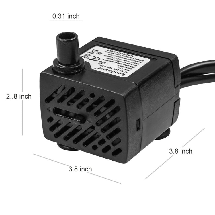 3W 4 Light Silent Aquarium Fish Tank Filtration Submersible Pump with ABS shell and colorful lighting options.