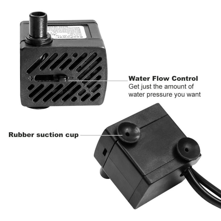 3W 4 Light Silent Aquarium Fish Tank Filtration Submersible Pump with ABS shell and colorful lighting options.