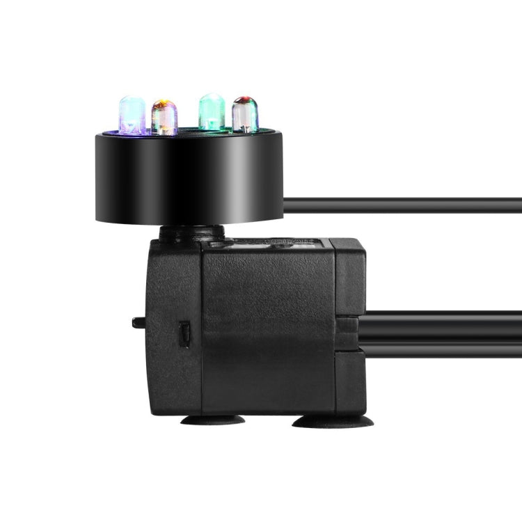 3W 4 Light Silent Aquarium Fish Tank Filtration Submersible Pump with ABS shell and colorful lighting options.