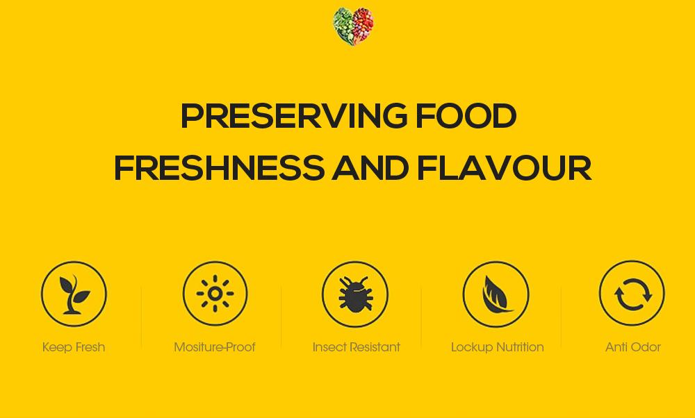 Three rolls of heavy-duty vacuum food sealer bags, showcasing their thickness and multi-layer construction for optimal food preservation.