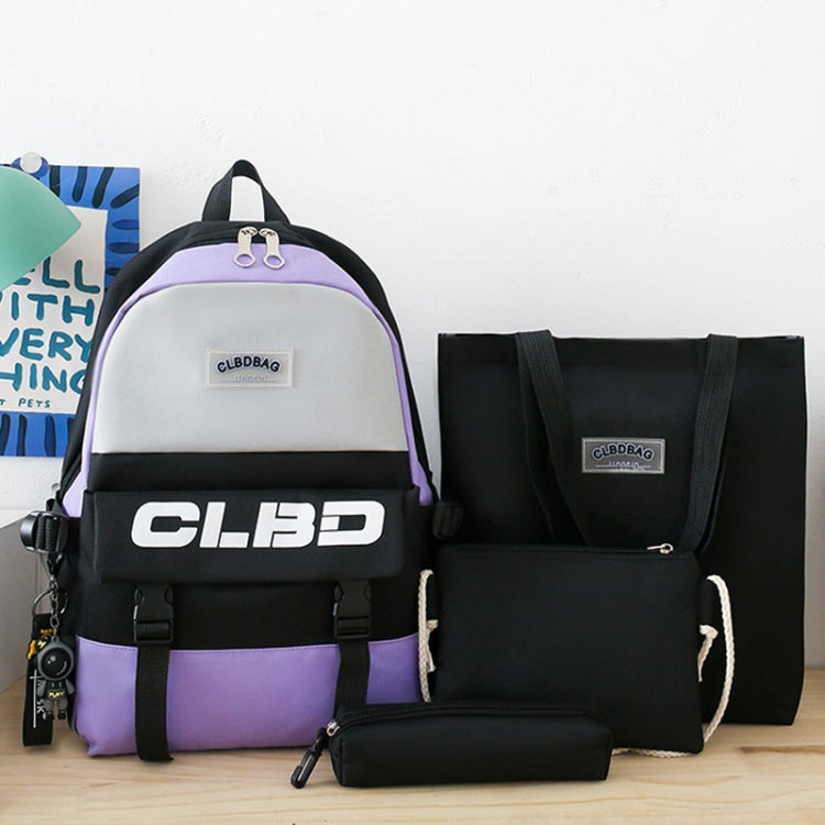 4 In 1 Students Lightweight Shoulder Bag Backpack showcasing its multiple compartments and ergonomic design, perfect for school use.