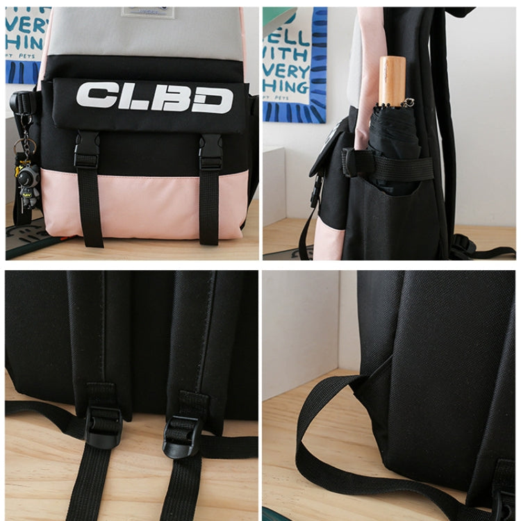 4 In 1 Students Lightweight Shoulder Bag Backpack showcasing its multiple compartments and ergonomic design, perfect for school use.