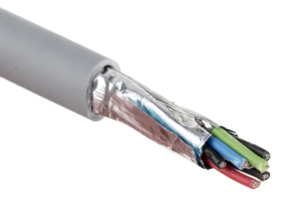 4 Pair Screened Data Cable, 100m length, featuring a grey LSZH outer sheath and twisted pair design for optimal data transmission.