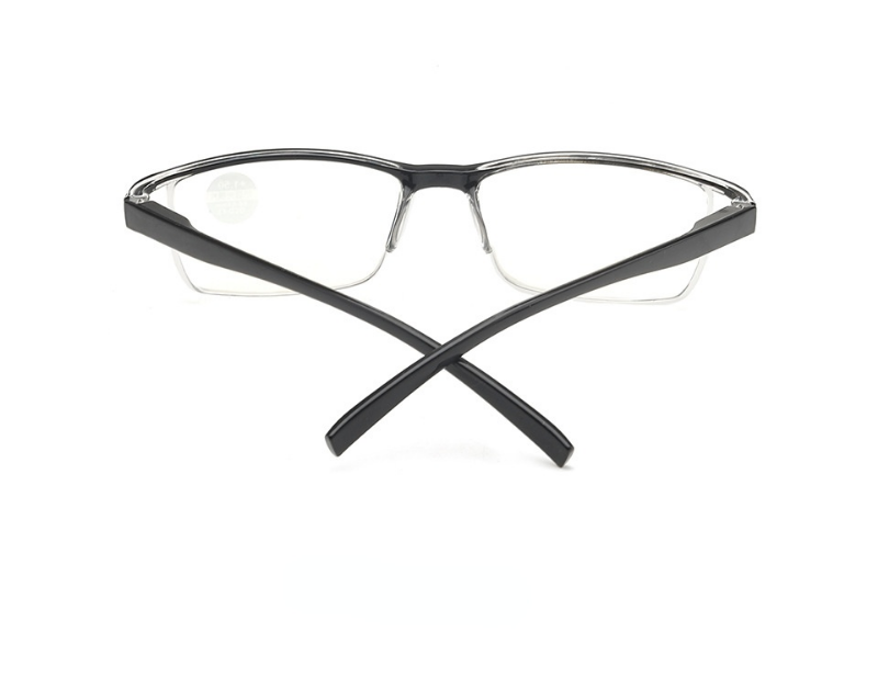 Four pairs of stylish anti-blue light reading glasses with HD lenses and spring hinges, suitable for both men and women.