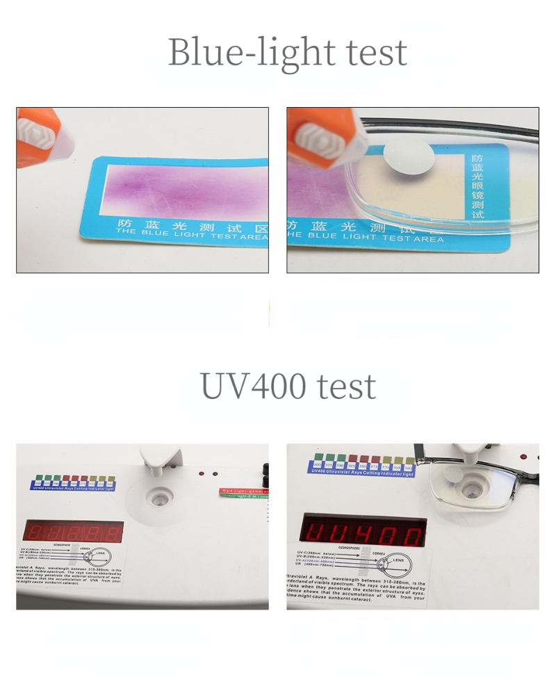 Four pairs of stylish anti-blue light reading glasses with HD lenses and spring hinges, suitable for both men and women.