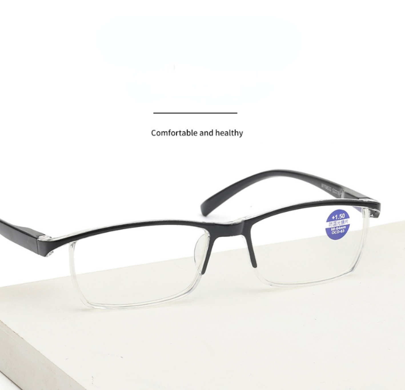 Four pairs of stylish anti-blue light reading glasses with HD lenses and spring hinges, suitable for both men and women.