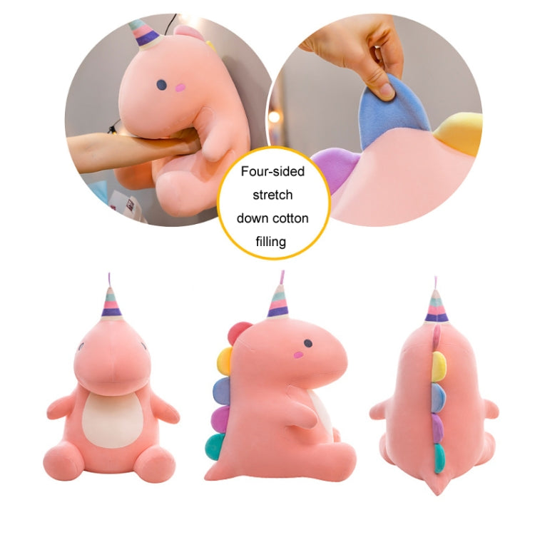 40cm Pink Candy Dinosaur Plush Doll Toy with cute facial features, soft fabric, and fluffy filling, perfect for cuddling and gifting.