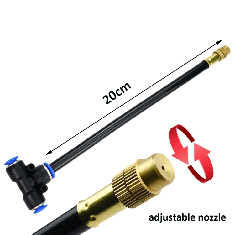 A set of 40m brass misting nozzles for garden watering, showcasing adjustable spray angles and durable construction.