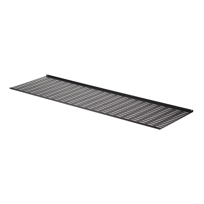 400mm wide galvanised steel cable tray designed for 22RU server racks, featuring perforated design for airflow and easy installation.