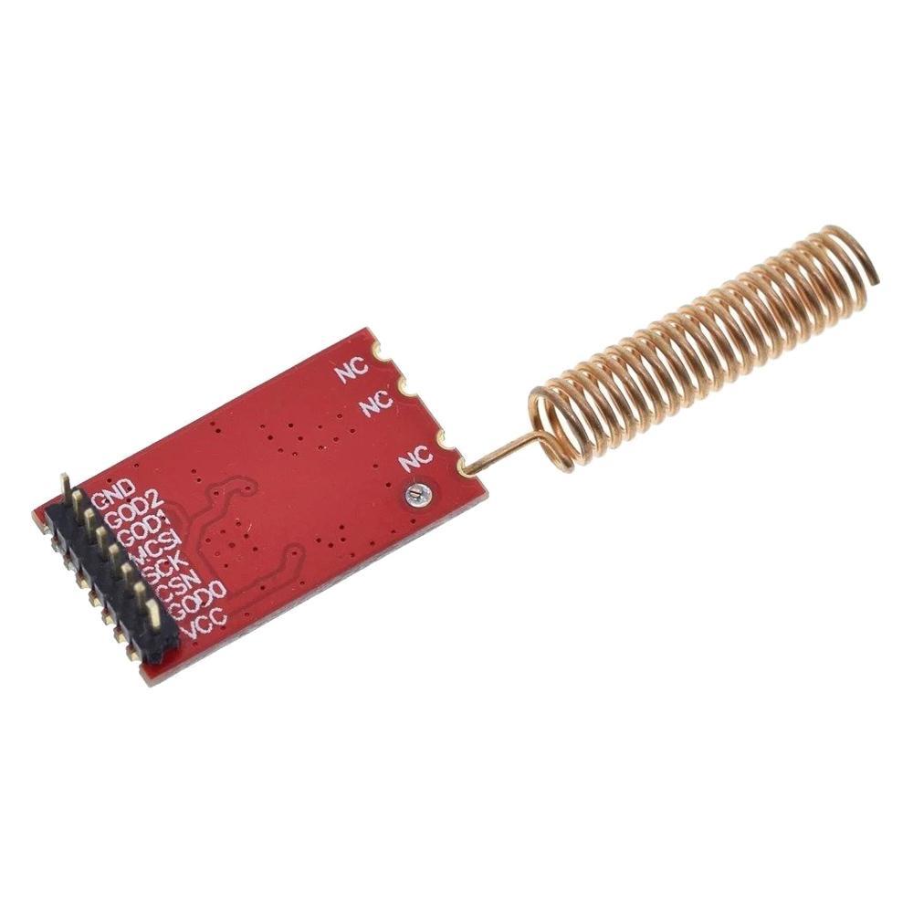 433MHz CC1101 RF Transceiver Module for Arduino with pre-soldered antenna, compact design, and Texas Instruments chipset.