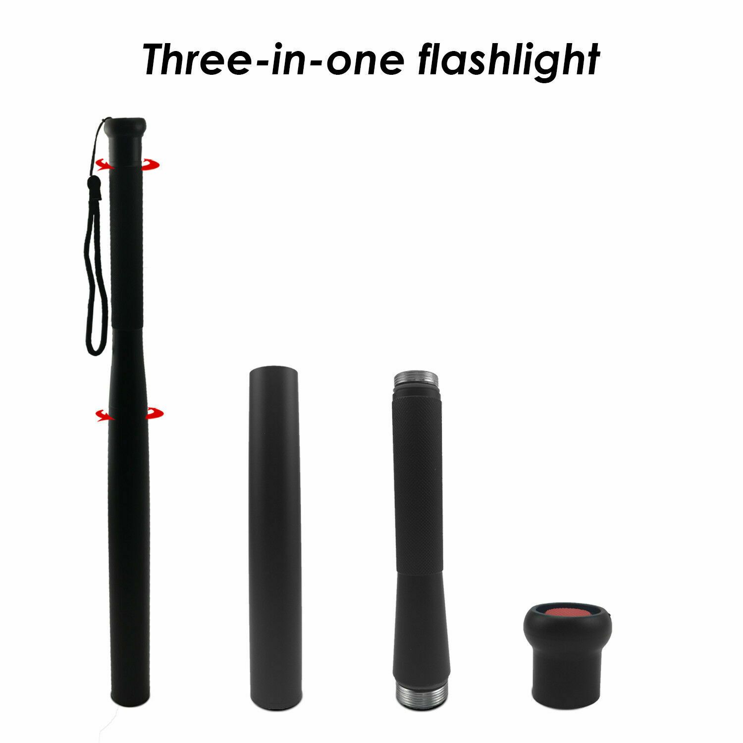 A 49cm Baseball Bat LED Flashlight showcasing its durable aluminum alloy body and bright LED light, ideal for emergencies and outdoor activities.