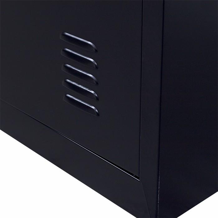 4-Digit Combination Lock 2-Door Vertical Locker in black, showcasing its sturdy steel construction and combination lock feature.