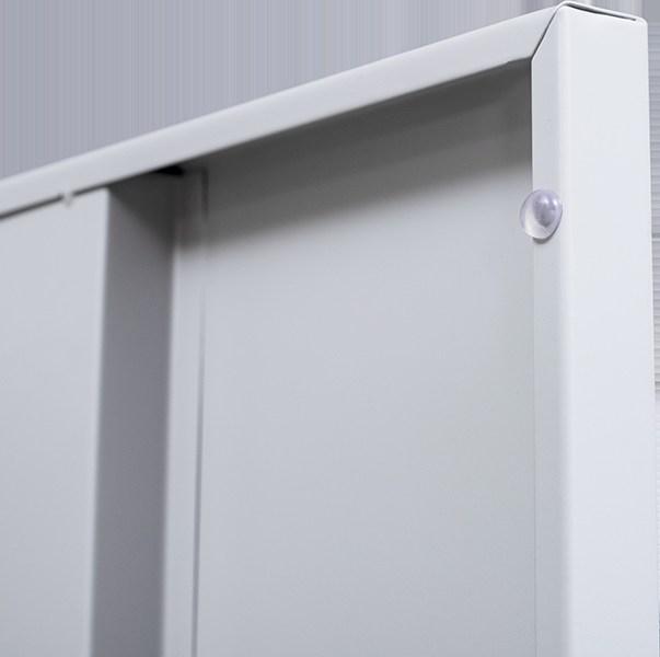 4-Digit Combination Lock One-Door Clothing Locker in grey, featuring a sturdy design with ventilation and a clothing rod.