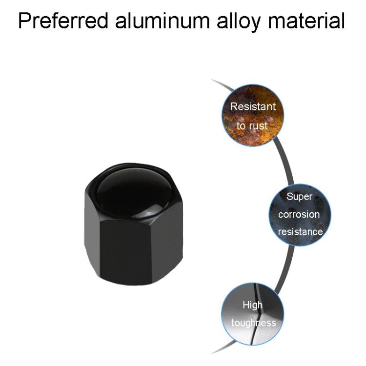 Set of 4 zinc alloy car tire labeling valve covers with resin crystal finish, designed for durability and style.