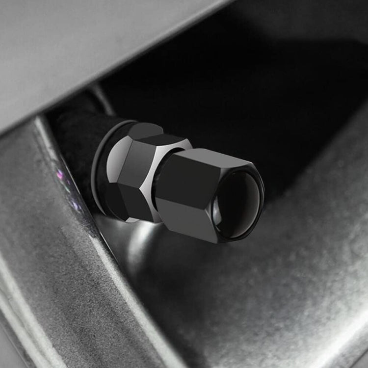 Set of 4 zinc alloy car tire labeling valve covers with resin crystal finish, designed for durability and style.