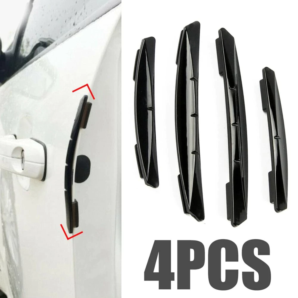 4x Anti-Collision Guard Strip Cover for car door edges, made of high-quality material, designed to prevent scratches and enhance vehicle appearance.
