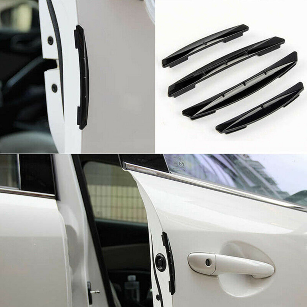 4x Anti-Collision Guard Strip Cover for car door edges, made of high-quality material, designed to prevent scratches and enhance vehicle appearance.